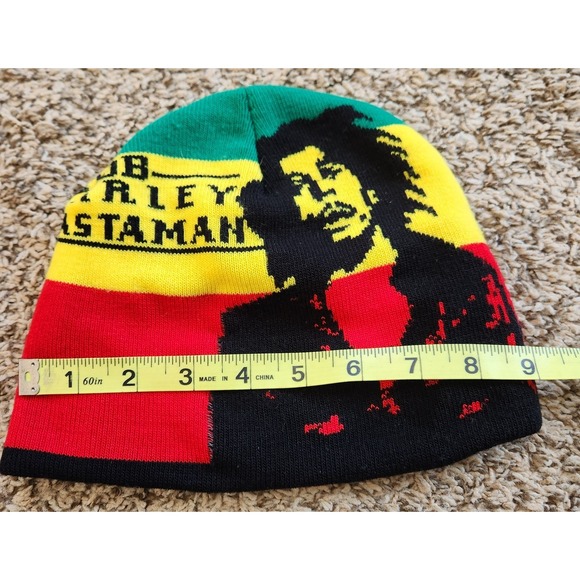 Bob Marley Rasta Reggae Beanie Hat Cap Knit Unisex One Size. - Picture 3 of 6